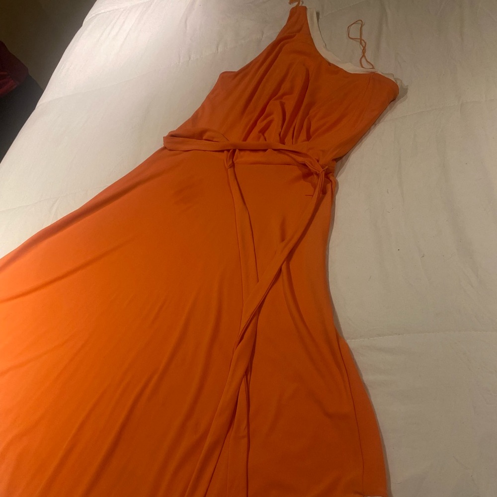 Orange asymmetrical short dress